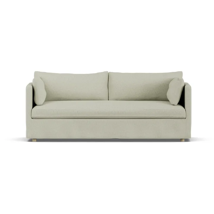 Linnevik sofa - Luiza Beige 3981-hvidolieret eg, 3-pers., med skørt - 1898