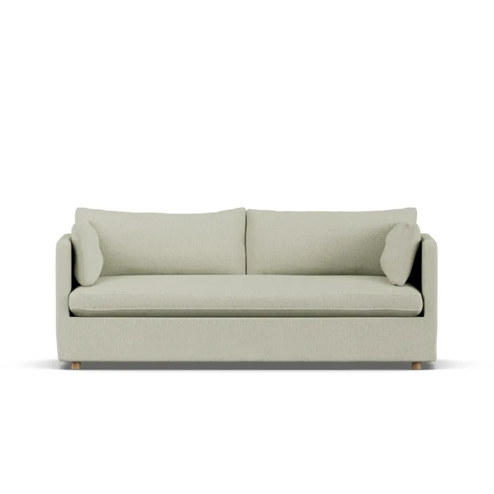 Linnevik sofa - Luiza Beige 3981-hvidolieret eg, 3-pers., med skørt - 1898