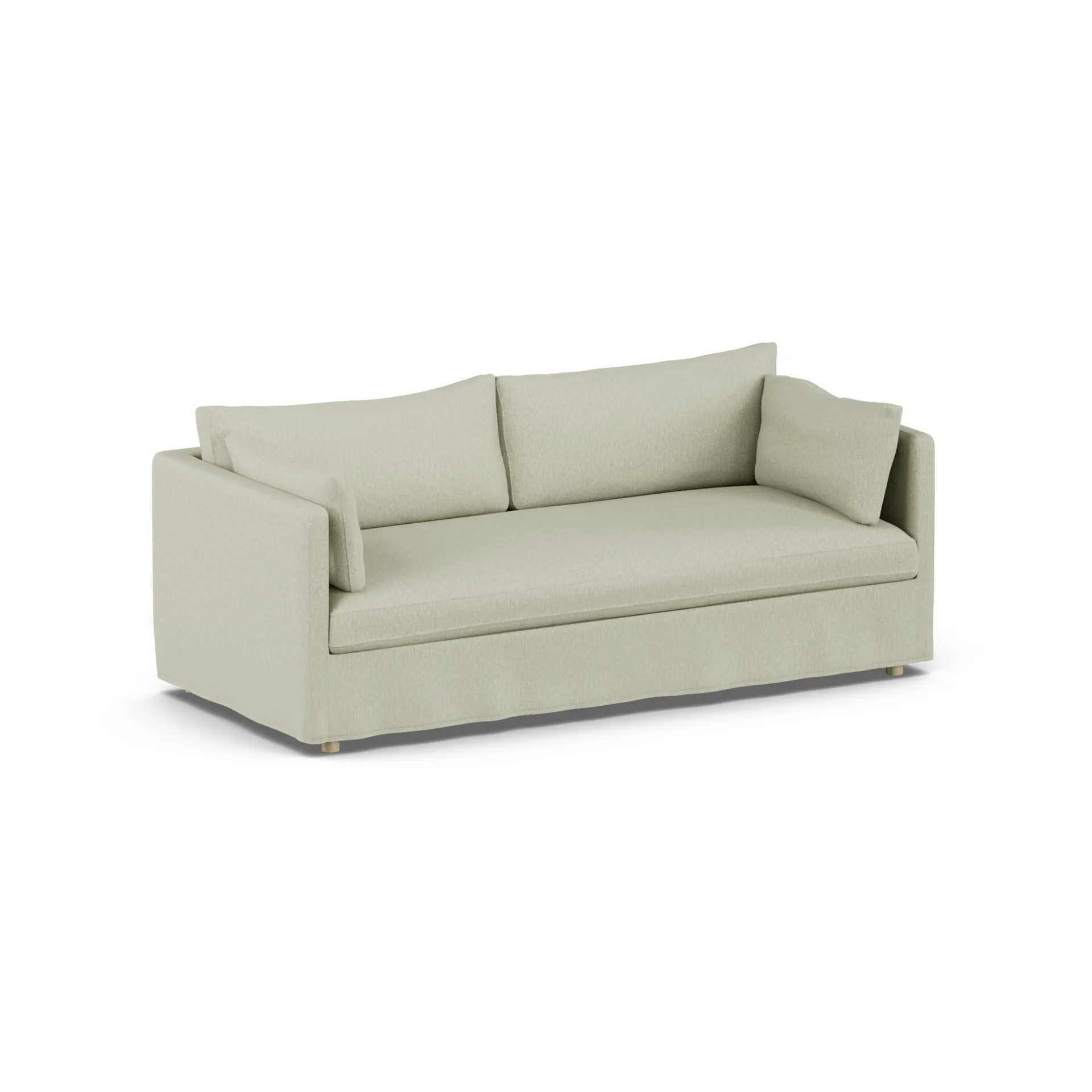 Linnevik sofa, Luiza Beige 3981-hvidolieret eg, 3-pers., med skørt 1898