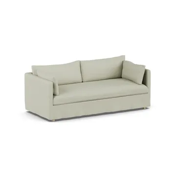 Linnevik sofa - Luiza Beige 3981-hvidolieret eg, 3-pers., med skørt - 1898