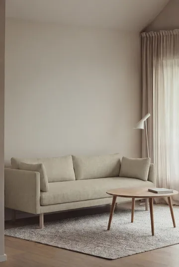 Linnevik sofa - Luiza Beige 3981-hvidolieret eg, 3-pers., uden skørt - 1898