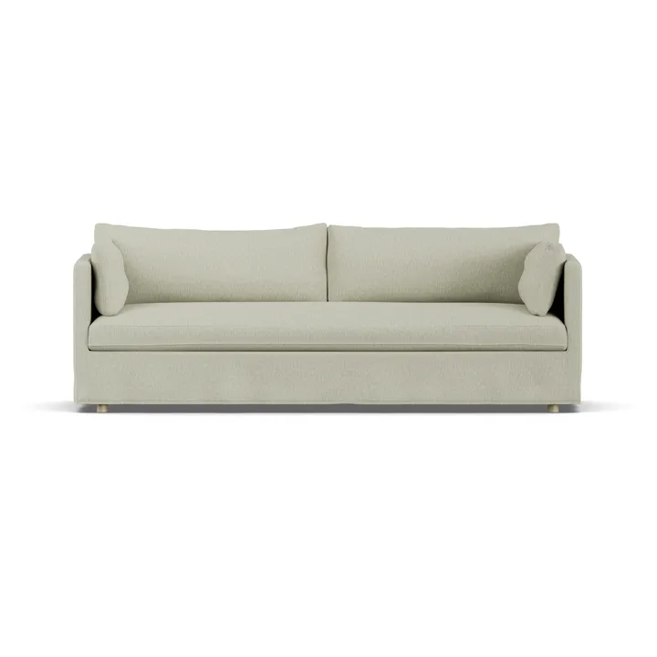 Linnevik sofa - Luiza beige 3981-hvidolieret eg, 4-pers., med skørt - 1898