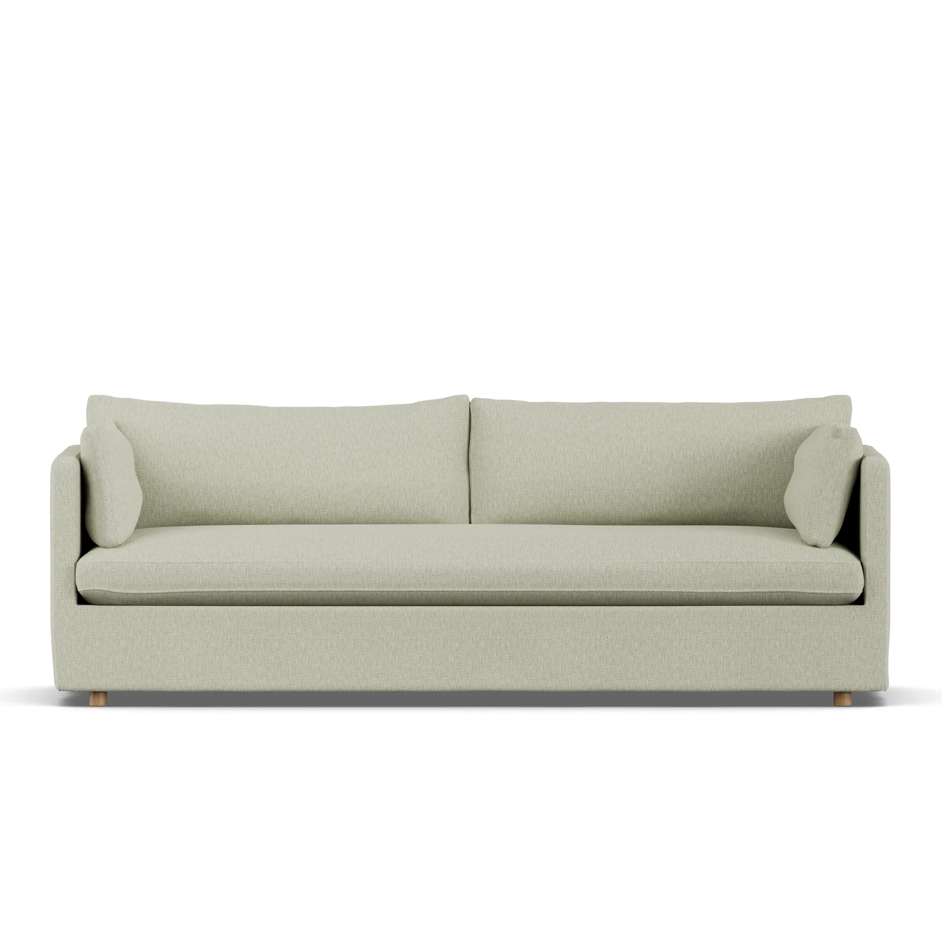 Linnevik sofa, Luiza beige 3981-hvidolieret eg, 4-pers., med skørt 1898