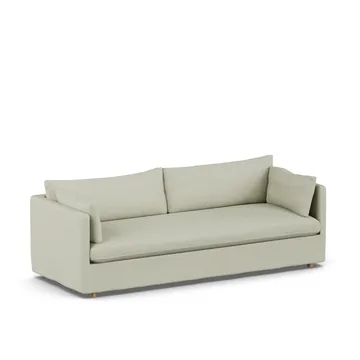 Linnevik sofa - Luiza beige 3981-hvidolieret eg, 4-pers., med skørt - 1898