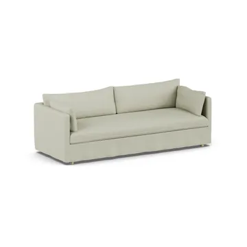 Linnevik sofa - Luiza beige 3981-hvidolieret eg, 4-pers., med skørt - 1898