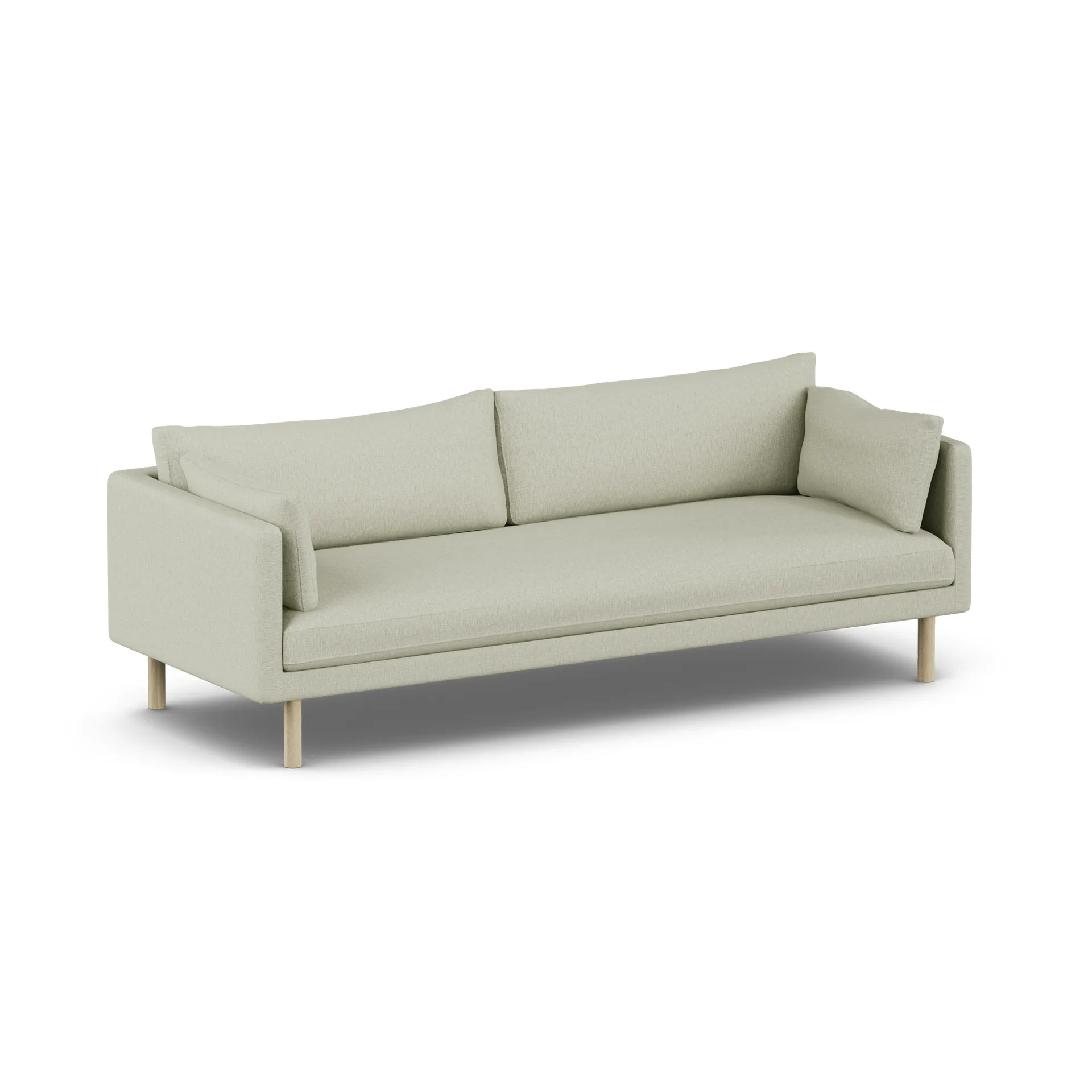 Linnevik sofa, Luiza Beige 3981-hvidolieret eg, 4-pers., uden skørt 1898