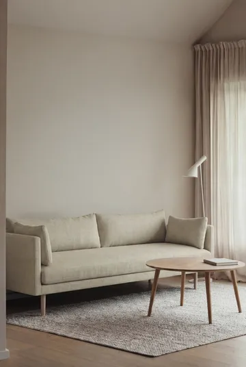 Linnevik sofa - Luiza Beige 3981-hvidolieret eg, 4-pers., uden skørt - 1898