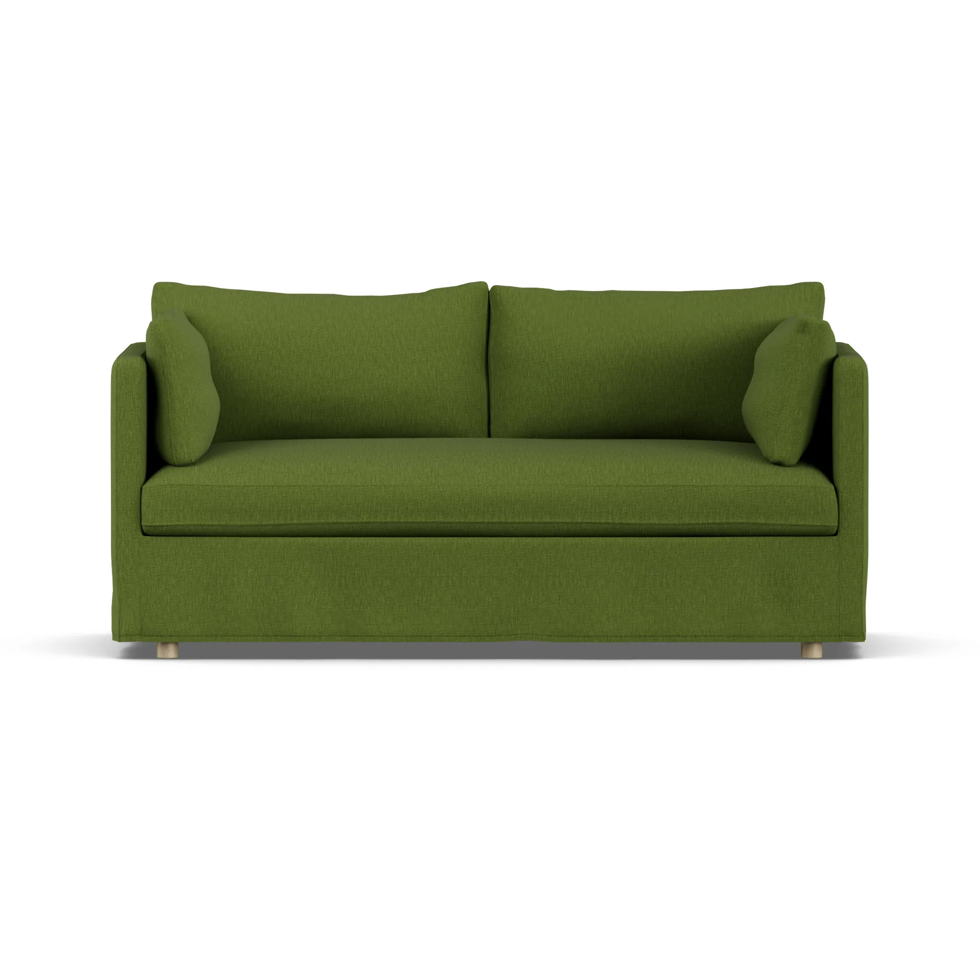 Linnevik sofa, Luiza Green 3975-hvidolieret eg, 2-pers., med skørt 1898