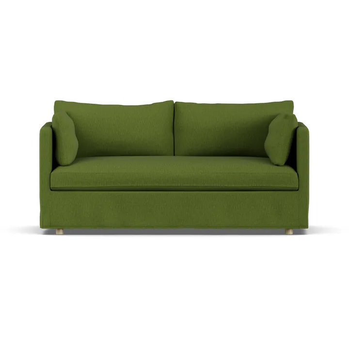 Linnevik sofa - Luiza Green 3975-hvidolieret eg, 2-pers., med skørt - 1898