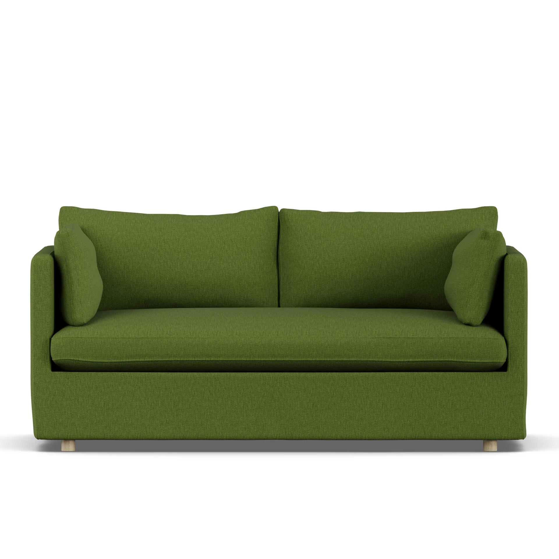 Linnevik sofa, Luiza Green 3975-hvidolieret eg, 2-pers., med skørt 1898