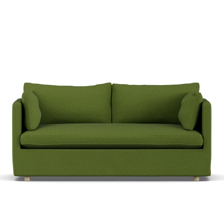 Linnevik sofa - Luiza Green 3975-hvidolieret eg, 2-pers., med skørt - 1898