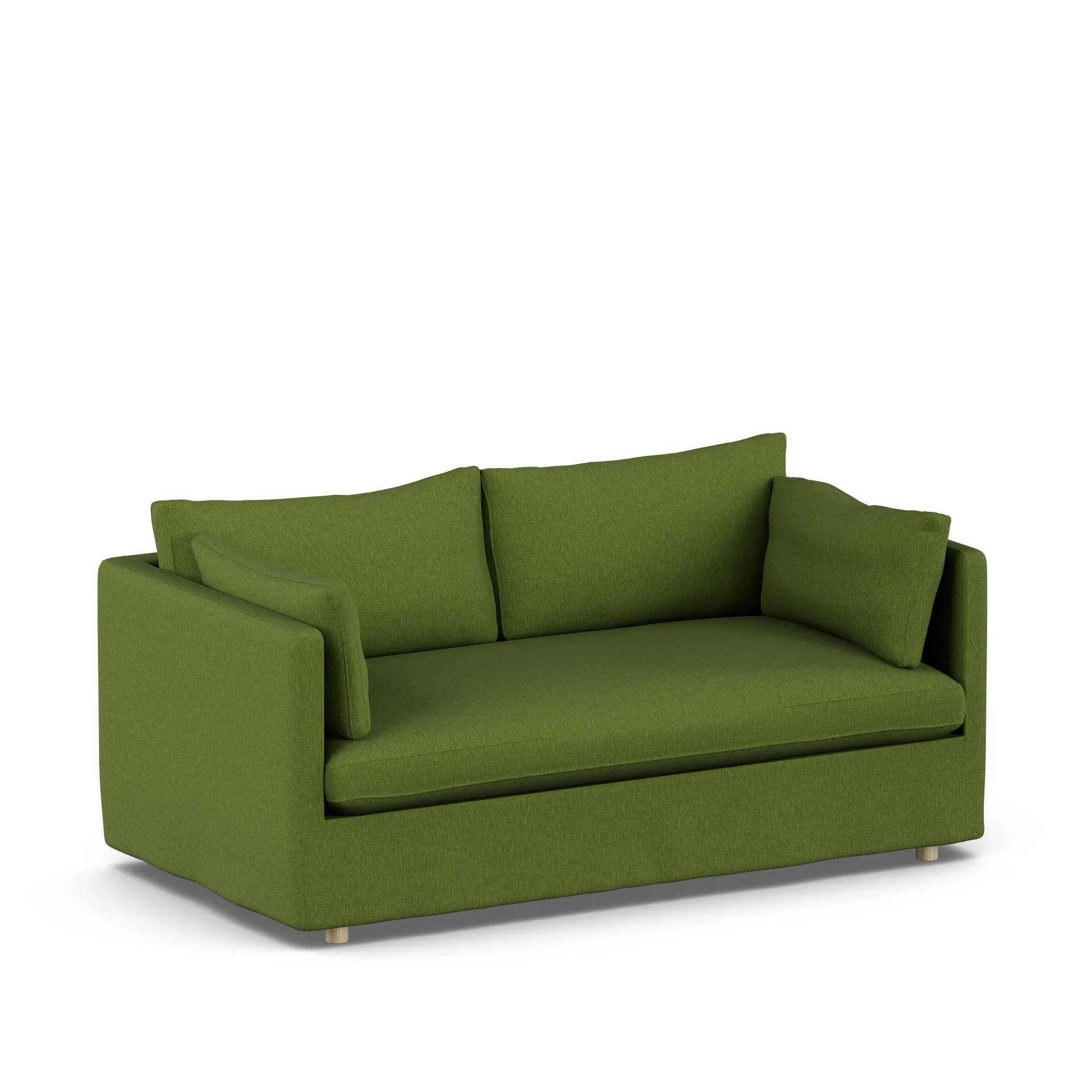 Linnevik sofa, Luiza Green 3975-hvidolieret eg, 2-pers., med skørt 1898