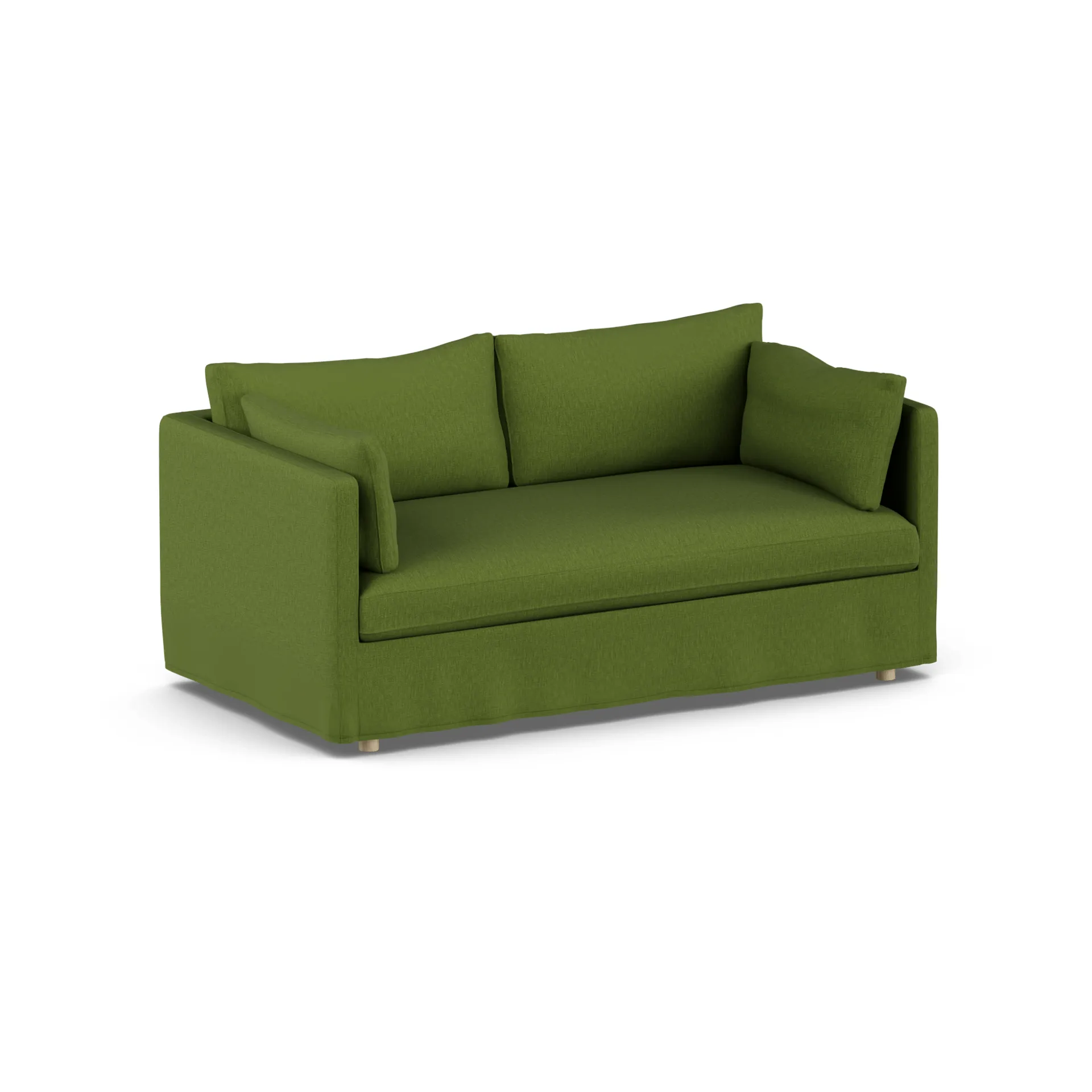 Linnevik sofa, Luiza Green 3975-hvidolieret eg, 2-pers., med skørt 1898