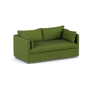 Linnevik sofa - Luiza Green 3975-hvidolieret eg, 2-pers., med skørt - 1898