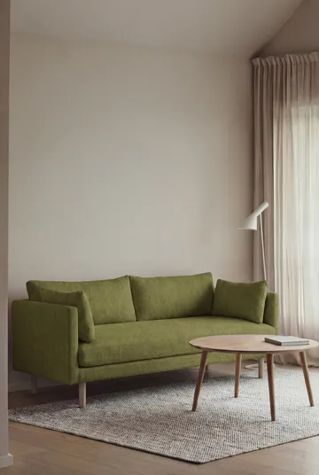 Linnevik sofa - Luiza Green 3975-hvidolieret eg, 2-pers., uden skørt - 1898
