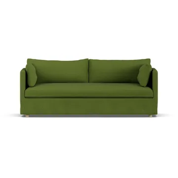 Linnevik sofa - Luiza green 3975-hvidolieret eg, 3-pers., med skørt - 1898