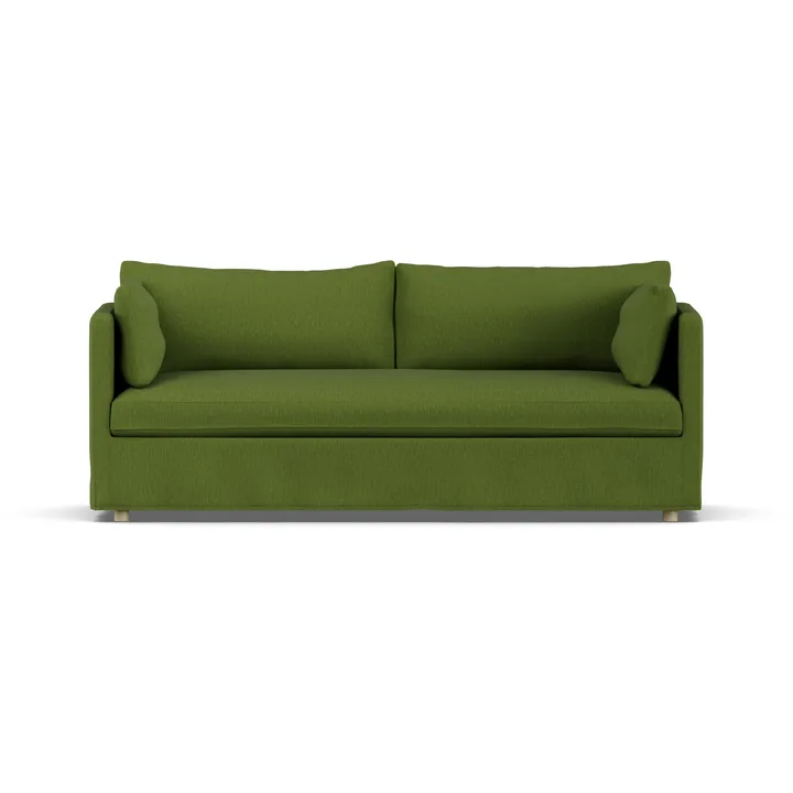Linnevik sofa - Luiza green 3975-hvidolieret eg, 3-pers., med skørt - 1898