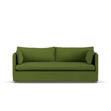 Linnevik sofa - Luiza green 3975-hvidolieret eg, 3-pers., med skørt - 1898