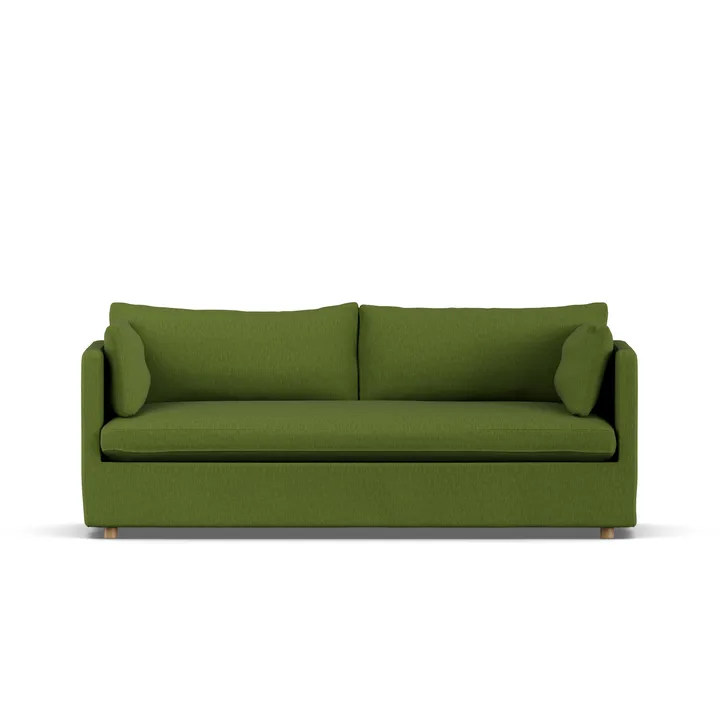 Linnevik sofa - Luiza green 3975-hvidolieret eg, 3-pers., med skørt - 1898