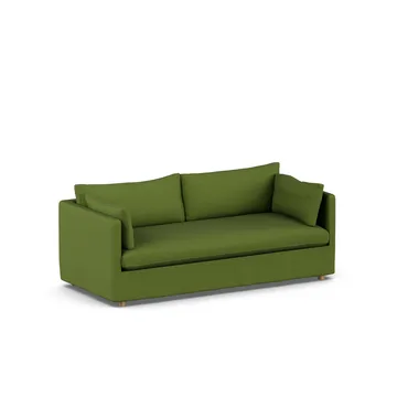 Linnevik sofa - Luiza green 3975-hvidolieret eg, 3-pers., med skørt - 1898