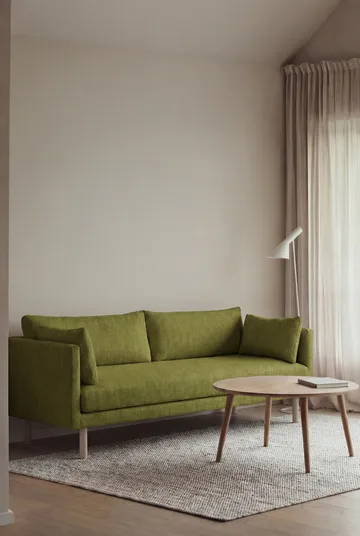 Linnevik sofa - Luiza Green 3975-hvidolieret eg, 3-pers., uden skørt - 1898