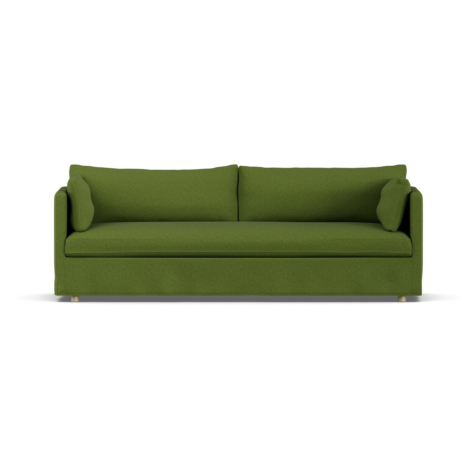 Linnevik sofa, Luiza Green 3975-hvidolieret eg, 4-pers., med skørt 1898