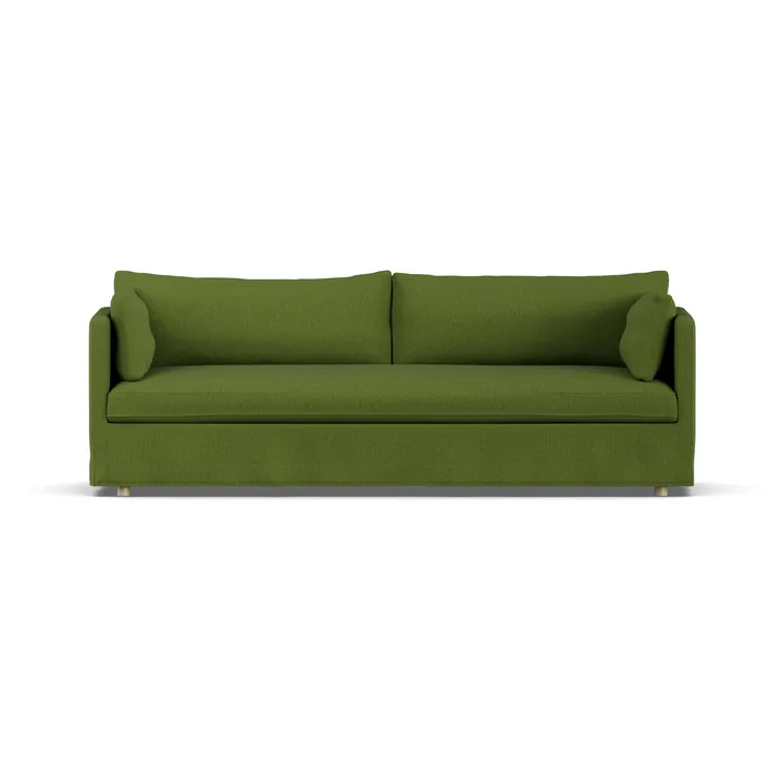 Linnevik sofa - Luiza Green 3975-hvidolieret eg, 4-pers., med skørt - 1898
