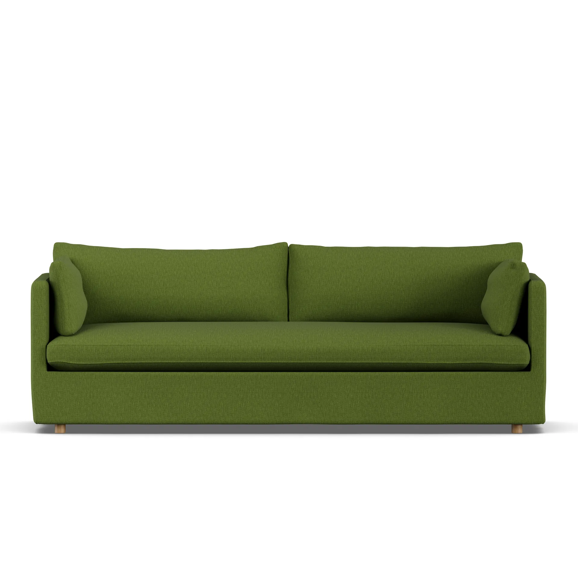 Linnevik sofa, Luiza Green 3975-hvidolieret eg, 4-pers., med skørt 1898