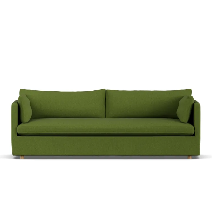 Linnevik sofa - Luiza Green 3975-hvidolieret eg, 4-pers., med skørt - 1898
