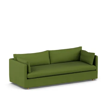 Linnevik sofa - Luiza Green 3975-hvidolieret eg, 4-pers., med skørt - 1898