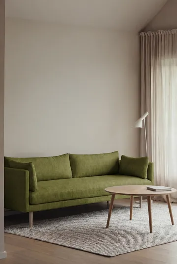 Linnevik sofa - Luiza Green 3975-hvidolieret eg, 4-pers., uden skørt - 1898