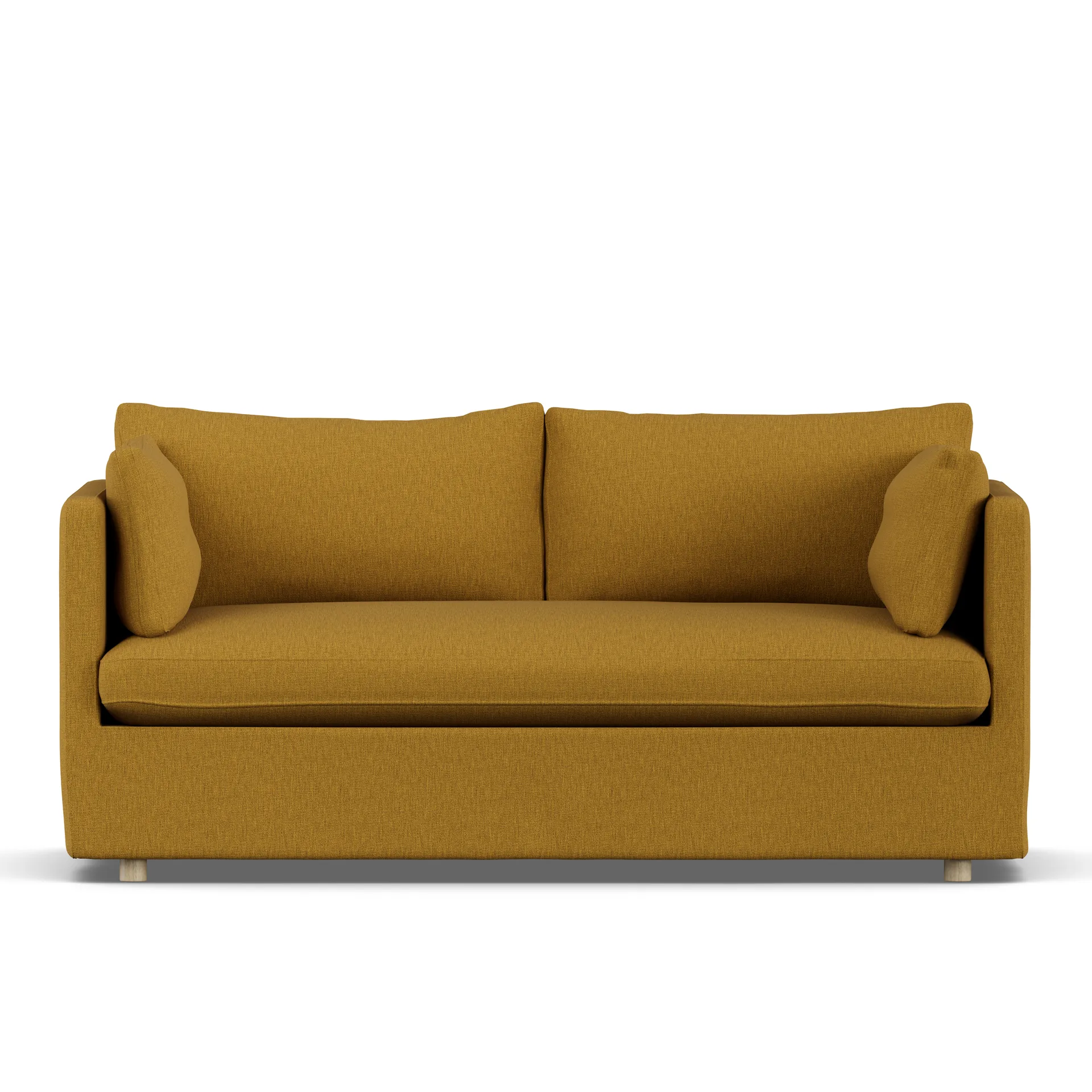 Linnevik sofa, Luiza Mustard 3972-hvidolieret eg, 2-pers., med skørt 1898
