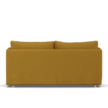 Linnevik sofa - Luiza Mustard 3972-hvidolieret eg, 2-pers., med skørt - 1898