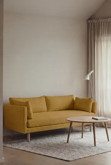 Linnevik sofa - Luiza Mustard 3972-hvidolieret eg, 2-pers., uden skørt - 1898