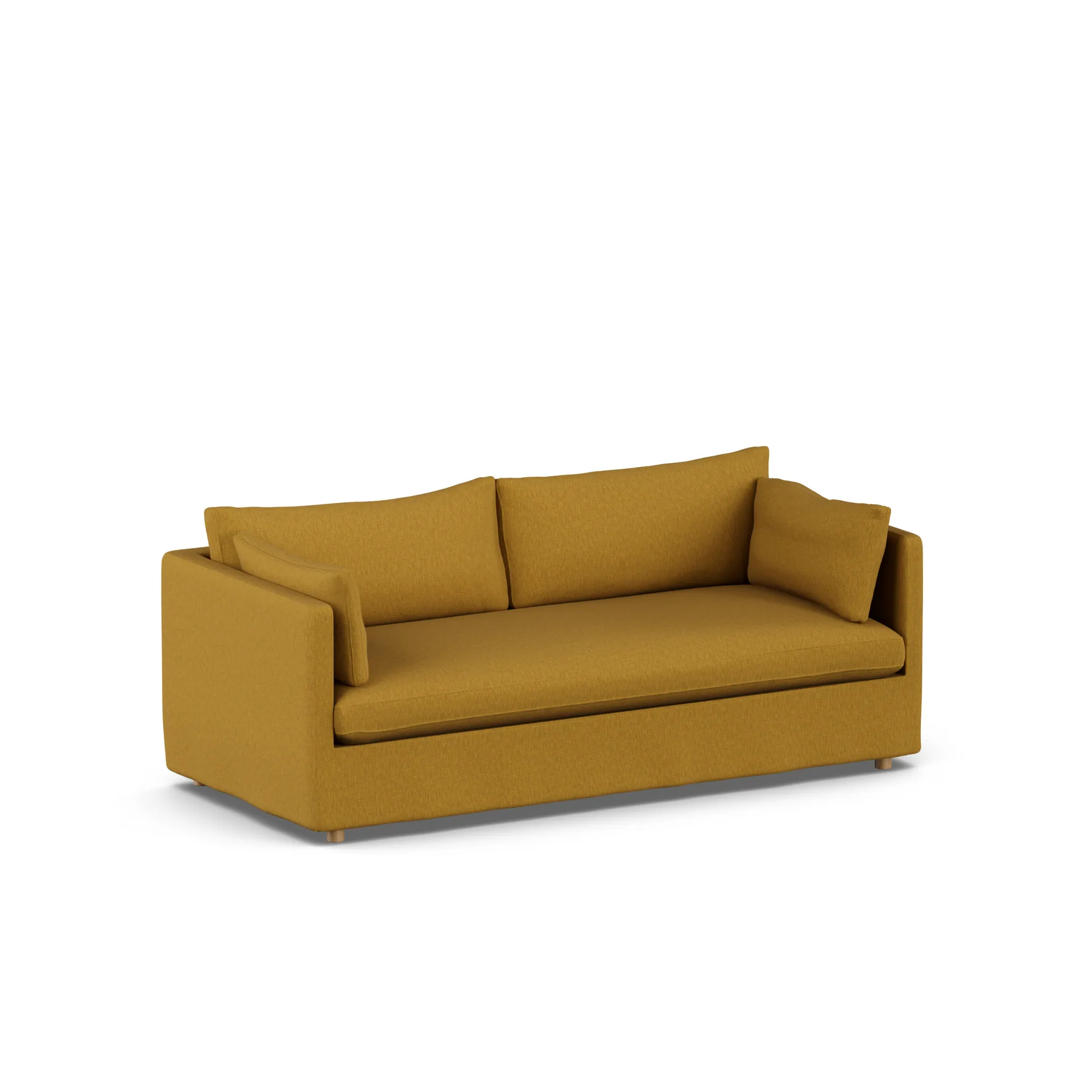 Linnevik sofa, Luiza Mustard 3972-hvidolieret eg, 3-pers., med skørt 1898