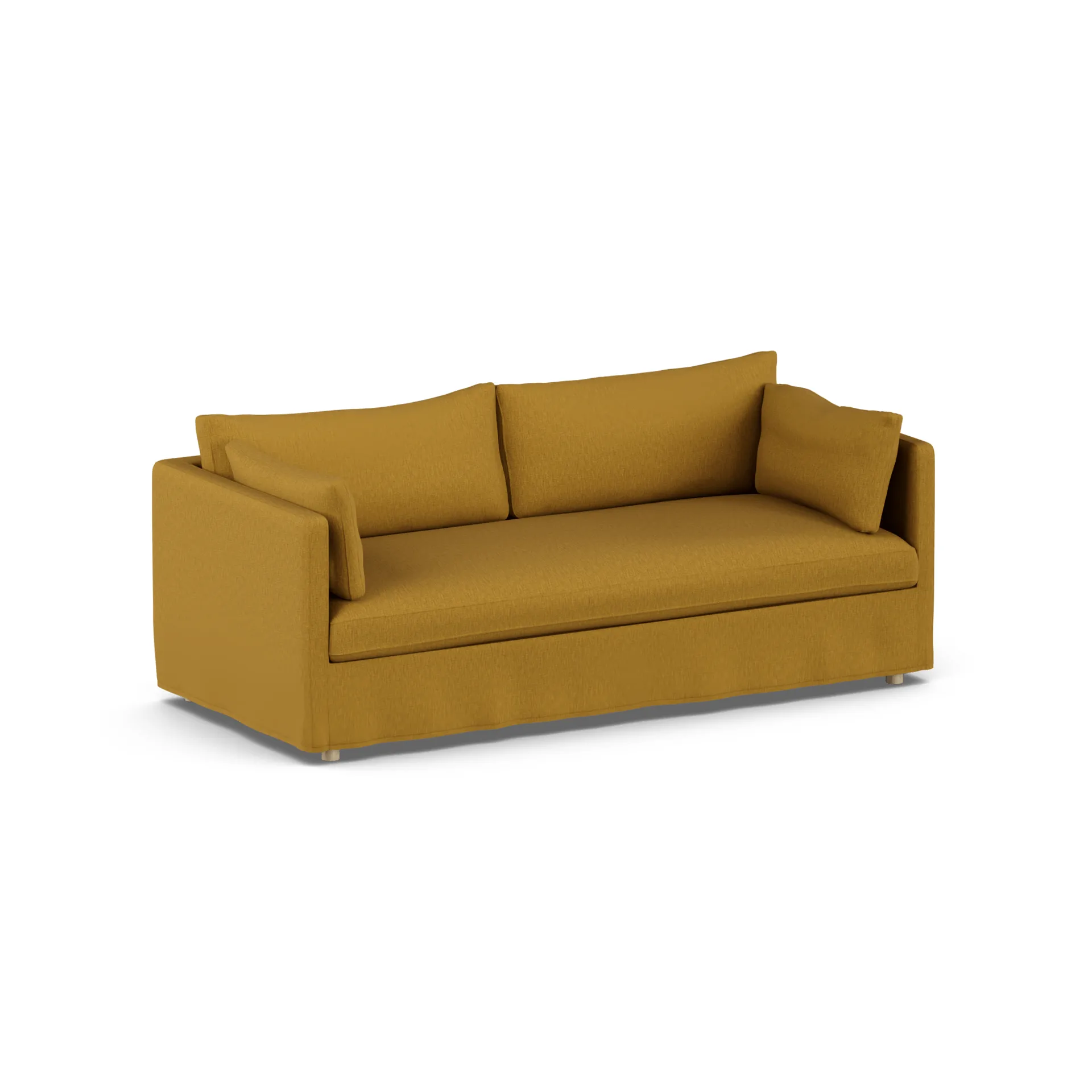 Linnevik sofa, Luiza Mustard 3972-hvidolieret eg, 3-pers., med skørt 1898
