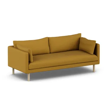 Linnevik sofa - Luiza Mustard 3972-hvidolieret eg, 3-pers., uden skørt - 1898