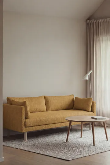 Linnevik sofa - Luiza Mustard 3972-hvidolieret eg, 3-pers., uden skørt - 1898