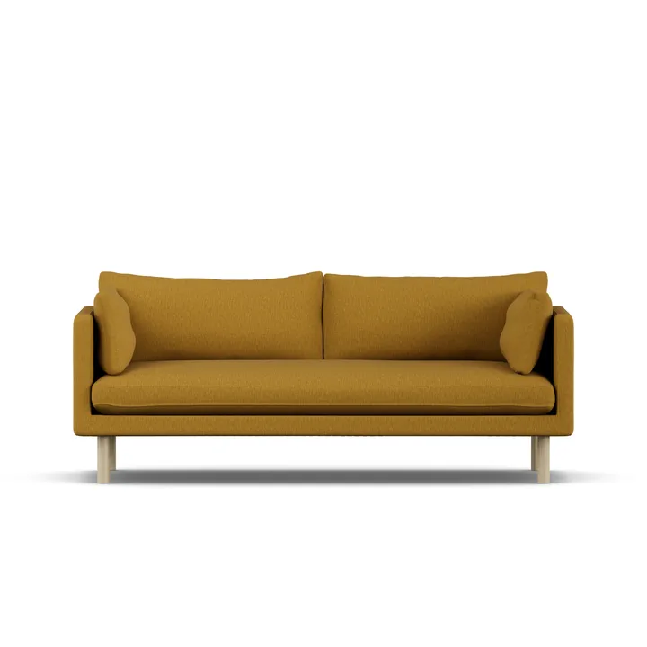 Linnevik sofa - Luiza Mustard 3972-hvidolieret eg, 3-pers. - 1898