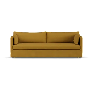 Linnevik sofa - Luiza Mustard 3972-hvidolieret eg, 4-pers., med skørt - 1898