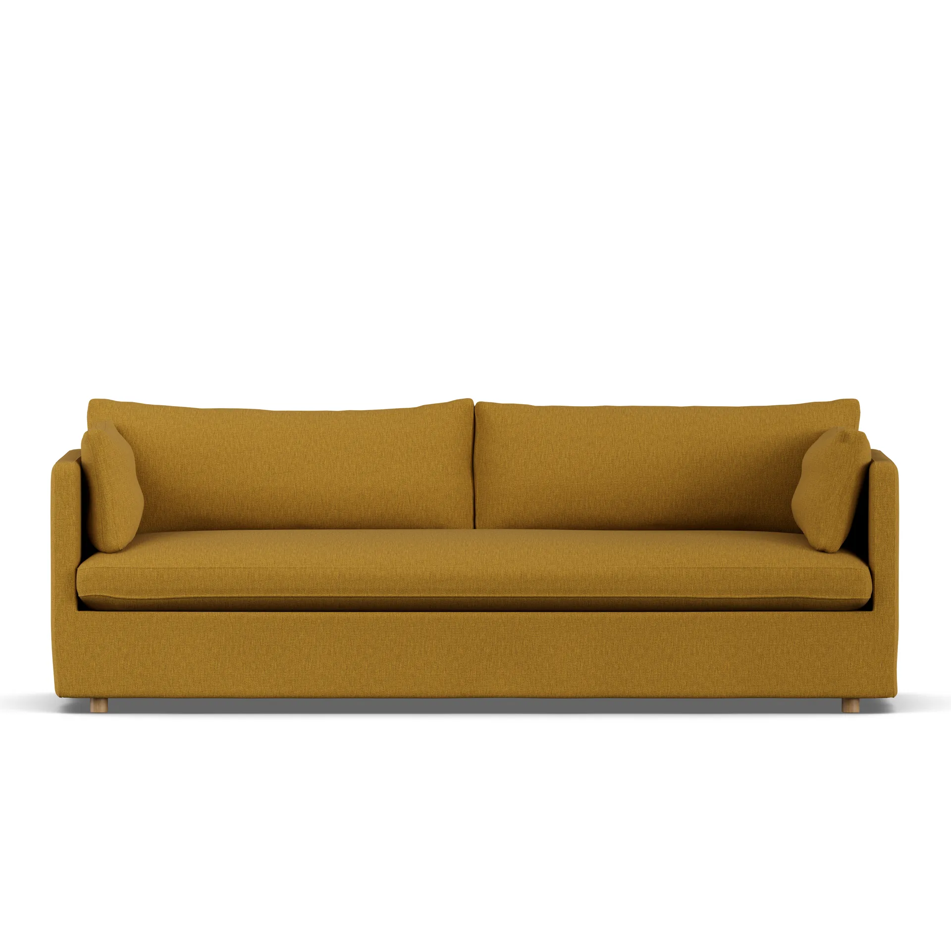 Linnevik sofa, Luiza Mustard 3972-hvidolieret eg, 4-pers., med skørt 1898