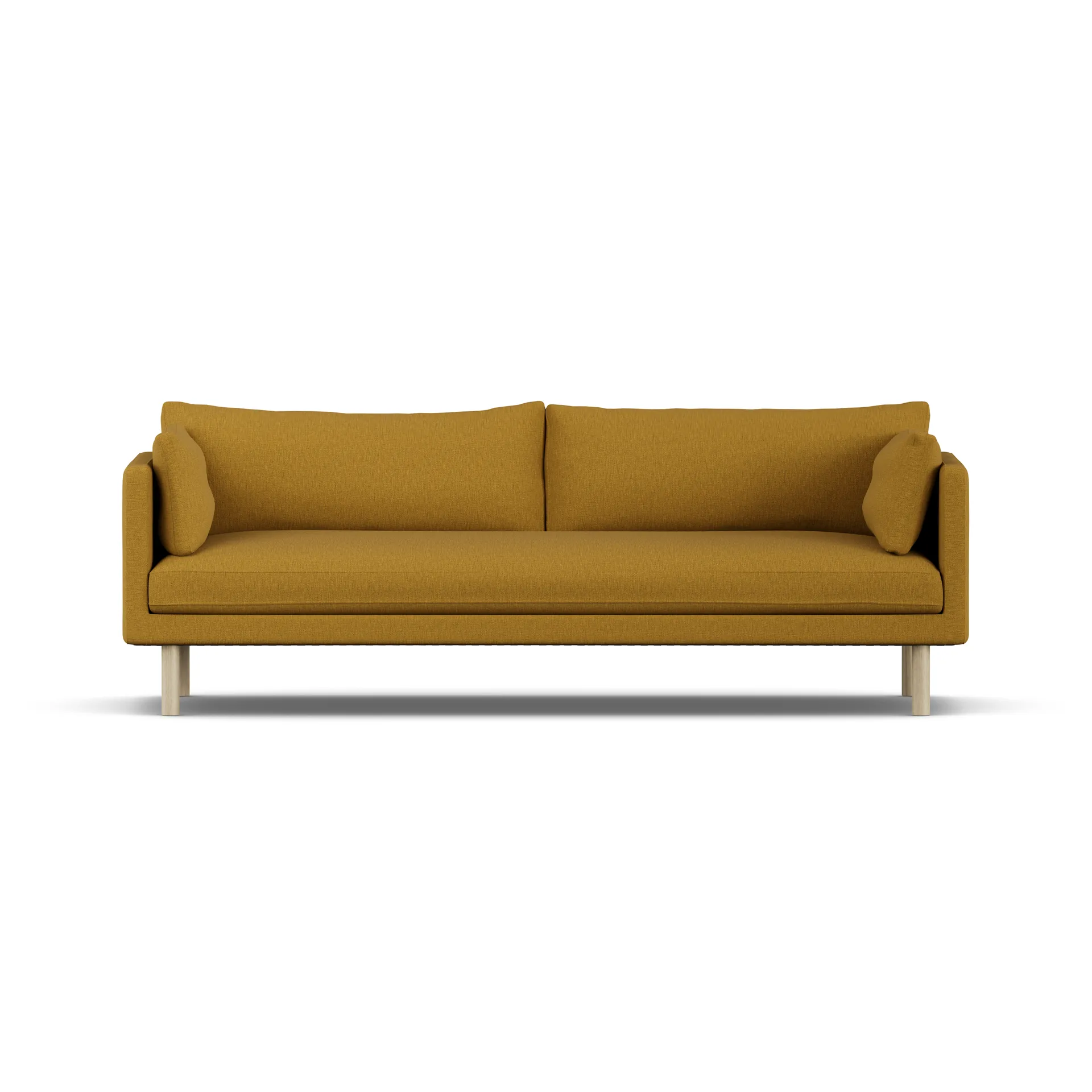 Linnevik sofa, Luiza Mustard 3972-hvidolieret eg, 4-pers., uden skørt 1898