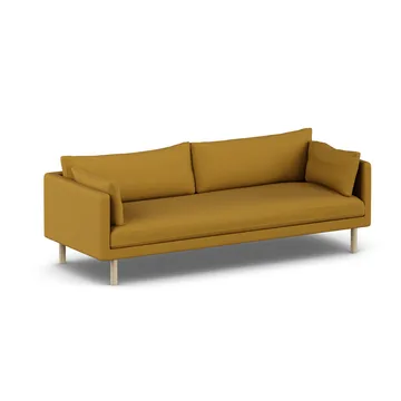 Linnevik sofa - Luiza Mustard 3972-hvidolieret eg, 4-pers., uden skørt - 1898