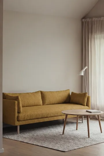 Linnevik sofa - Luiza Mustard 3972-hvidolieret eg, 4-pers., uden skørt - 1898