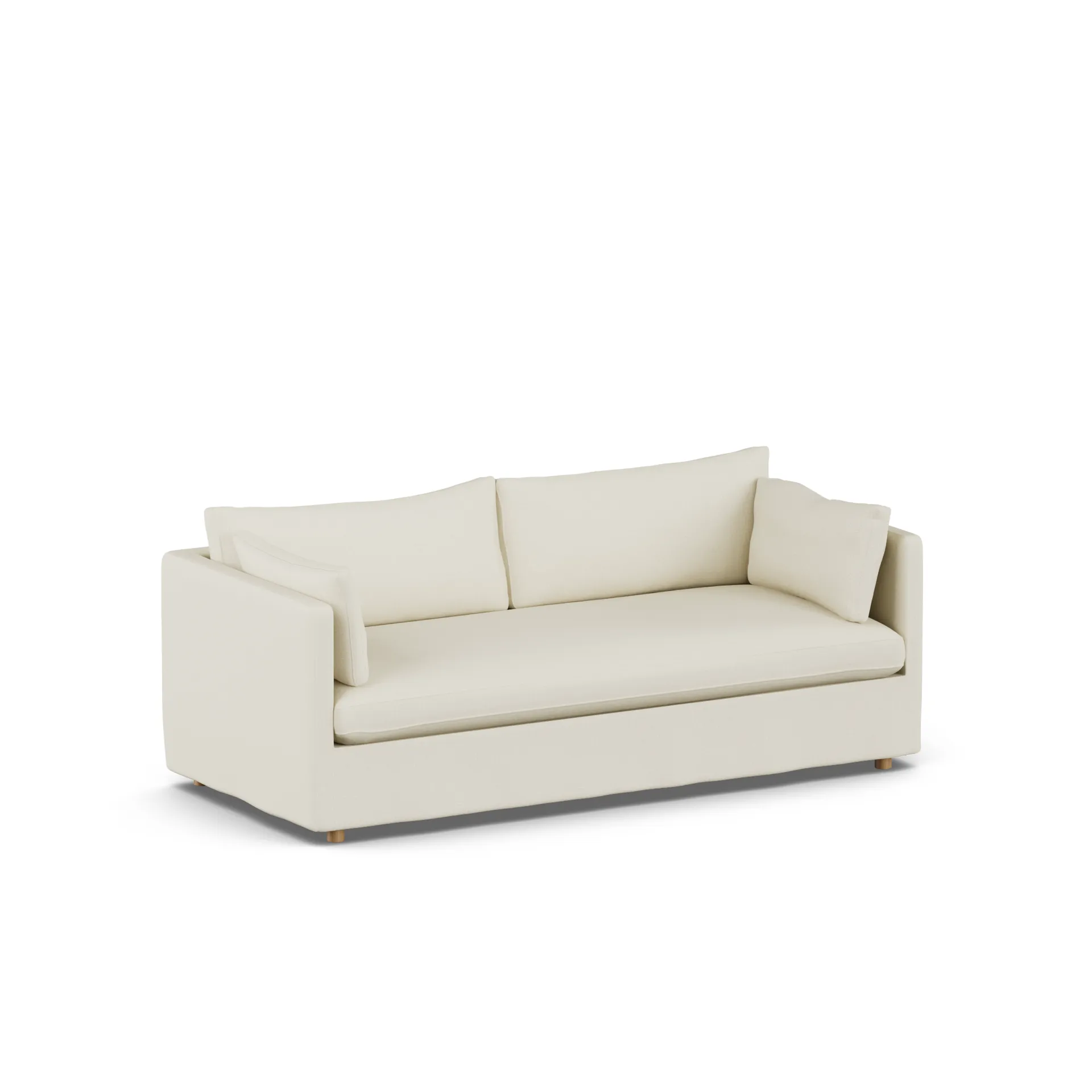 Linnevik sofa, Oslo Nature 1540-hvidolieret eg, 3-pers., med skørt 1898