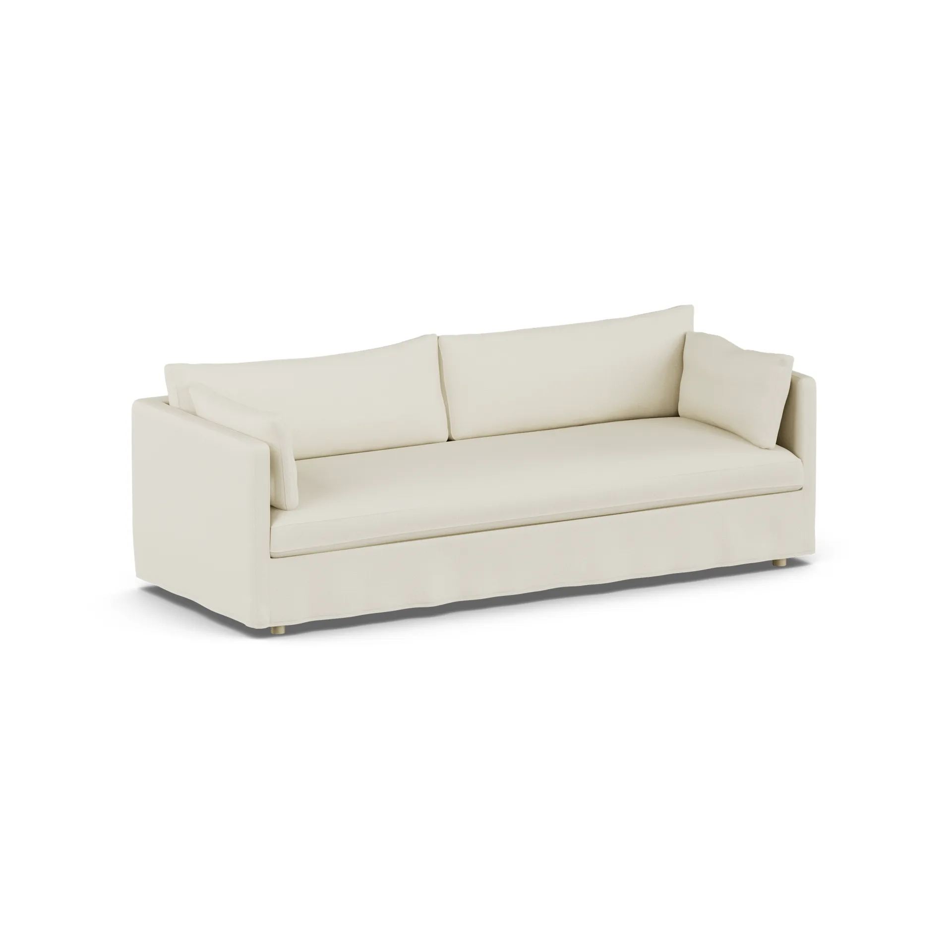 Linnevik sofa, Oslo Nature 1540-hvidolieret eg, 4-pers., med skørt 1898