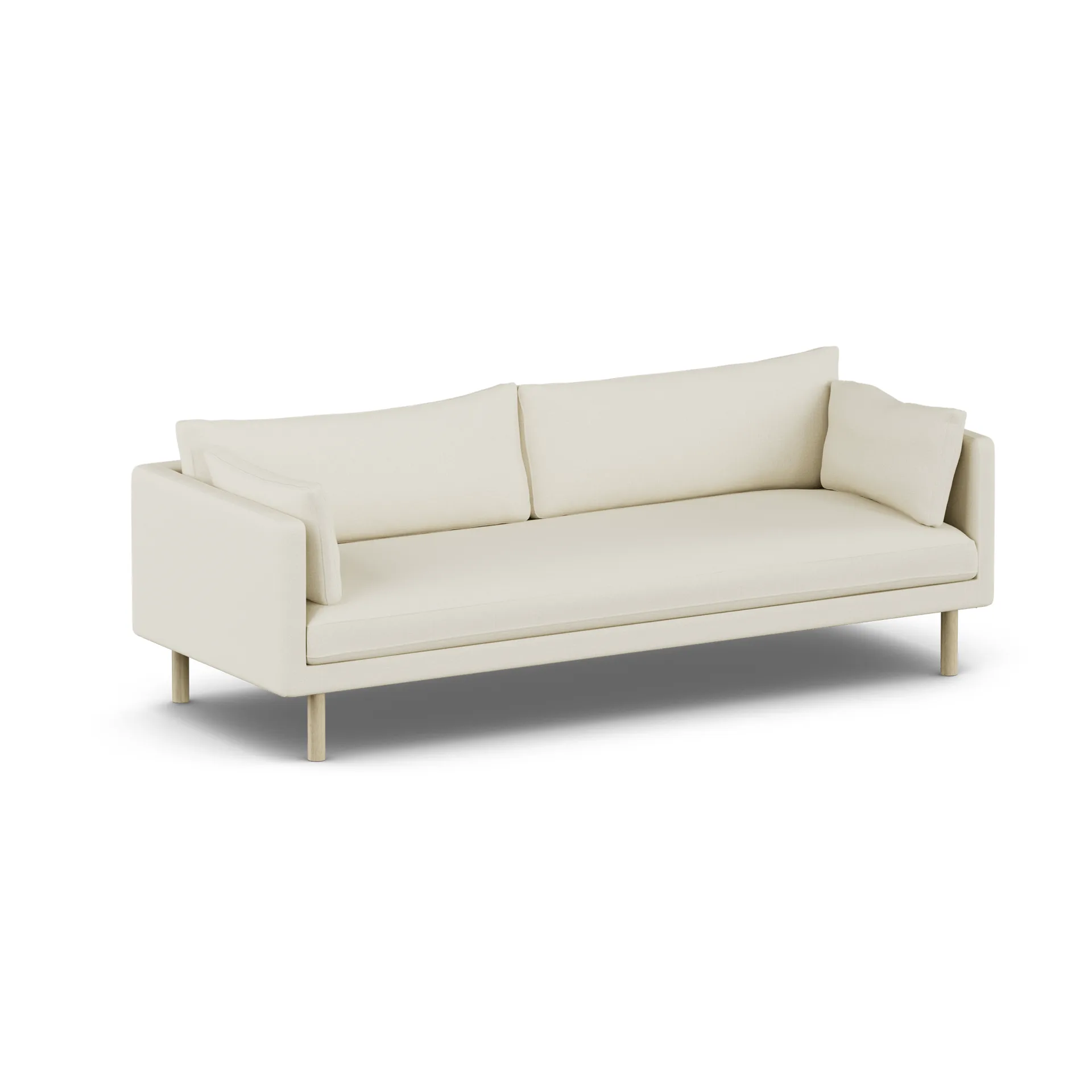 Linnevik sofa, Oslo Nature 1540-hvidolieret eg, 4-pers., uden skørt 1898