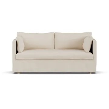 Linnevik sofa - Same Beige 6670-hvidolieret eg, 2-pers., med skørt - 1898