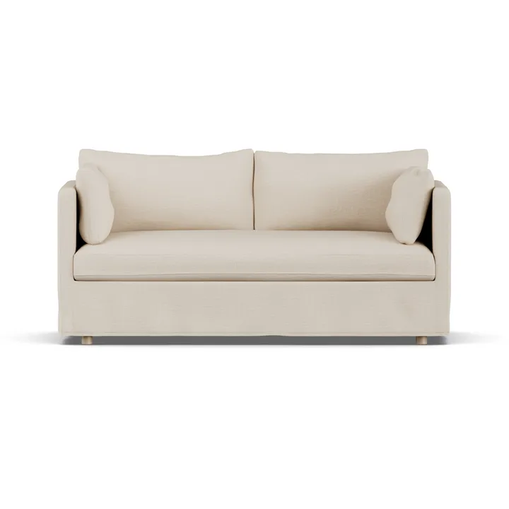 Linnevik sofa - Same Beige 6670-hvidolieret eg, 2-pers., med skørt - 1898