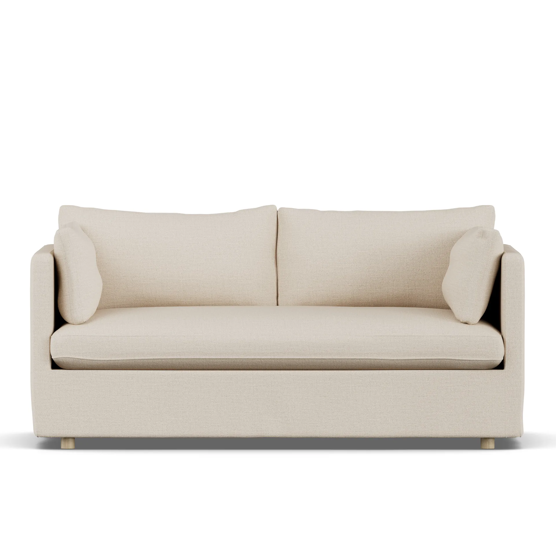 Linnevik sofa, Same Beige 6670-hvidolieret eg, 2-pers., med skørt 1898